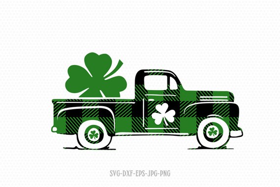 Saint patricks day buffalo plaid Truck car Svg Shamrock ...