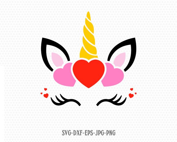 valentines day unicorn svg, unicorn eyelashes svg, Love valentine svg…