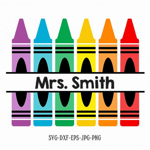 Crayon Monogram Svgteacher SVG Back to School Svg Pencil - Etsy