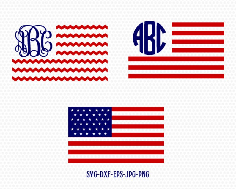 Download USA Flag SVG American Flag SVG Patriotic Monogram svg | Etsy