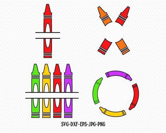 Download Crayons Crayon Svg Crayon Monogram Crayon Split Monogram School Svg Teacher Svg For Cricut Silhouette Cameo Files Svg Jpg Png Dxf