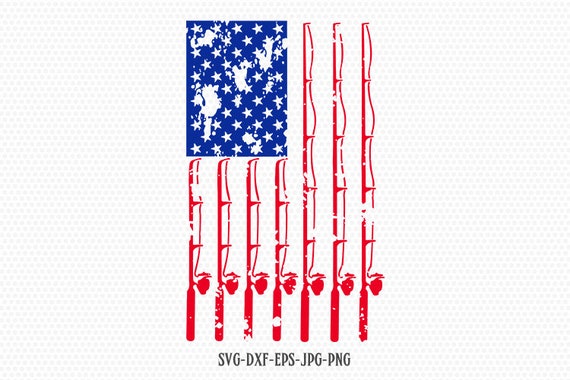 Fishing USA flag SVG Fishing svg Bass svg 4th of july | Etsy