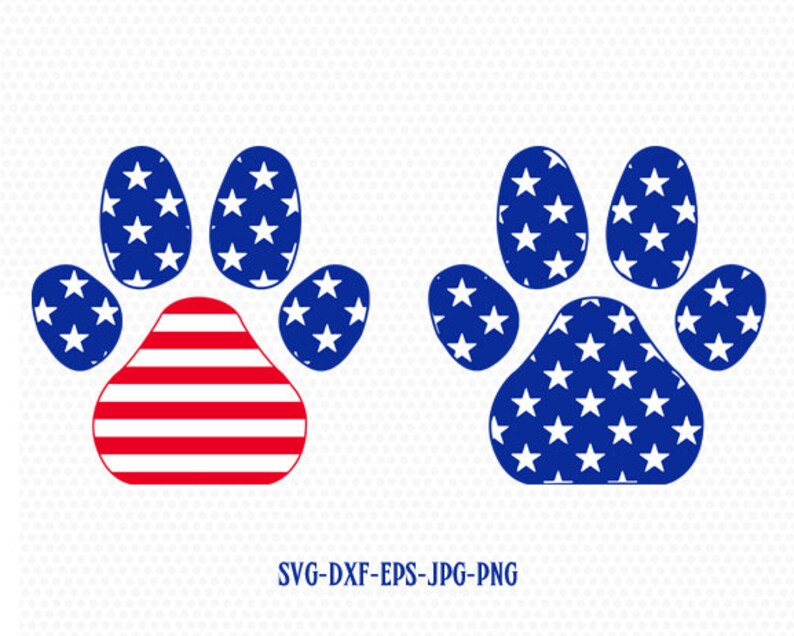 Download July 4th Paw Prints svg paw dog svg Fourth of July SVG 4th ...