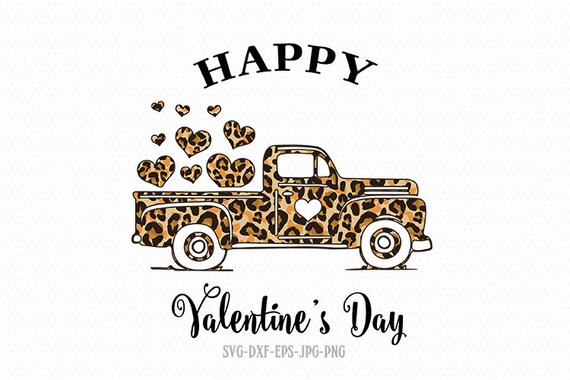 Download Free Valentines Vintage Truck Svg Cheetah Svg Valentine Day Svg Etsy SVG Cut Files