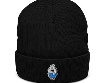 Ribbed knit Inspirational Thumbs Up Cupcake beanie
