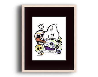 Day Of The Dead - Dia de los Muertos - A Cupcake Original Illustration - Wall Art