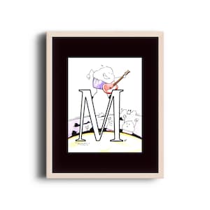Serie 1 - M wie Musik - Cartoon Cupcake Illustrated Wall Art