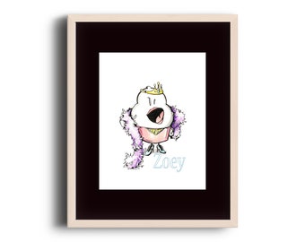 Series 1 - Zoey Plays Dress Up - Cartoon Cupcake - Original Illustration - Wall Art