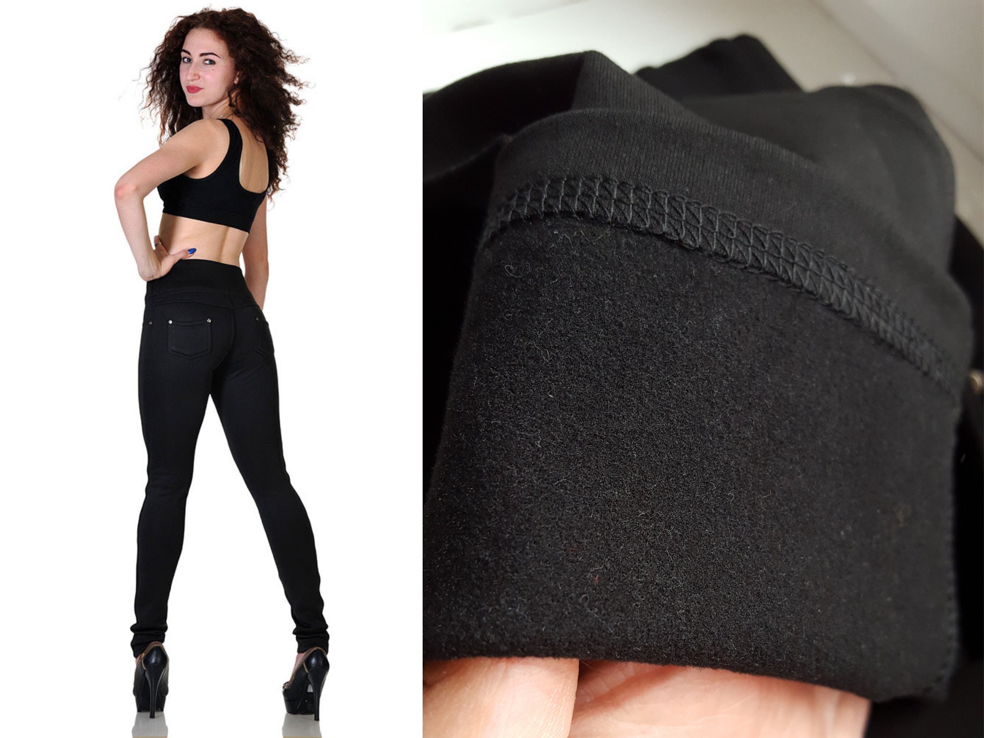 Waist Fleece Warm Leggings Plus 