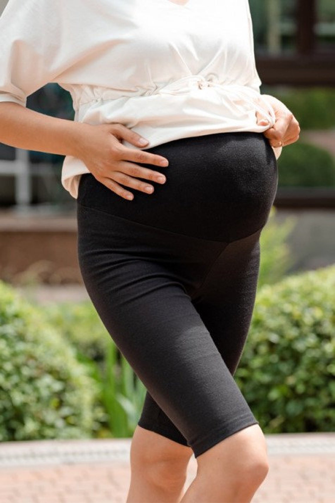 Maternity Biker Shorts High Rise Pregnancy Biker Shorts Over Etsy