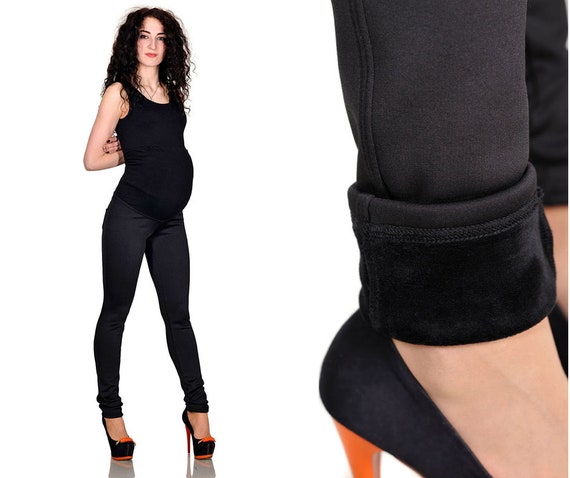 fleece lined pregnancy leggings