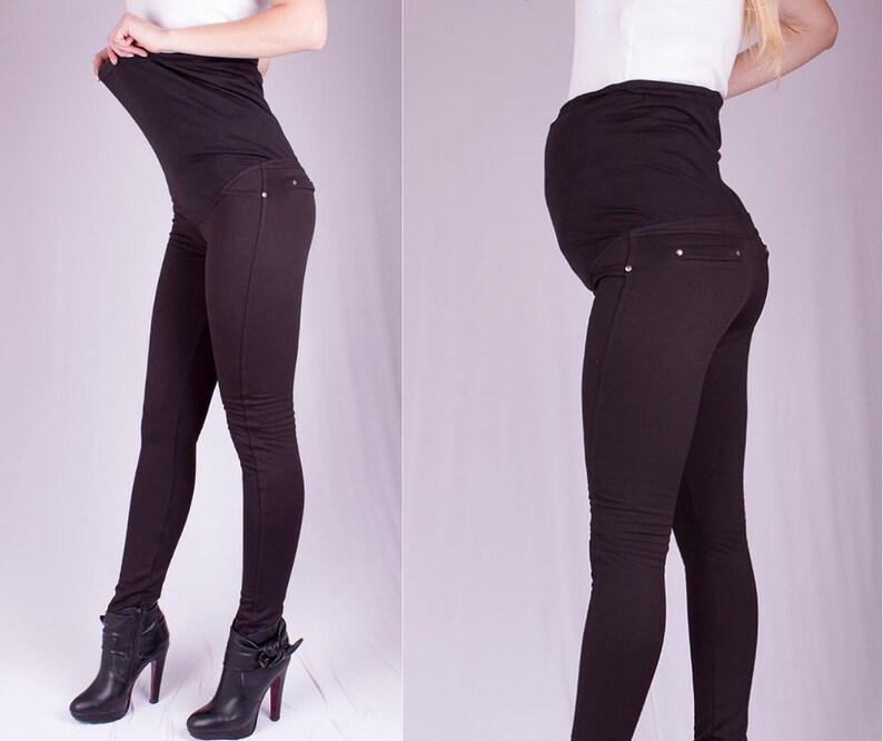Jersey Maternity Leggings Over the Belly Leggings Tall Etsy