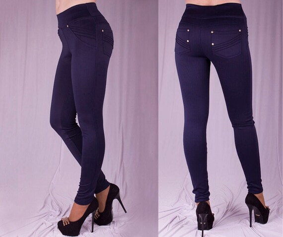 navy blue fleece lined tights