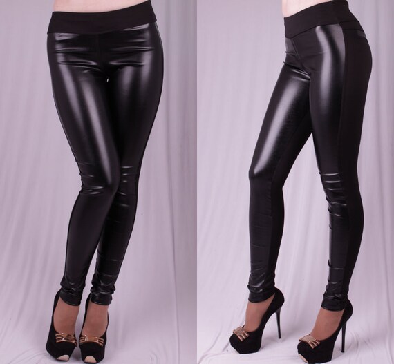 leather front pants