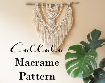 Macrame Pattern, Intermediate Wall Hanging Tutorial, Woven Wall Hanging How To, Step by Step Macrame DIY