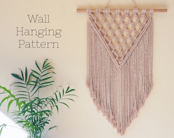 Beginner Macramé Pattern, PDF Download, Macrame Tutorial, DIY Macrame Pattern,