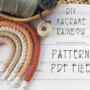 Rainbow DIY Pattern, PDF Download, Macramé Rainbow Tutorial, Woven Rainbow