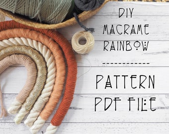 Makramee Regenbogen DIY Anleitung: Gewebter Wandbehang Anleitung (PDF Download)