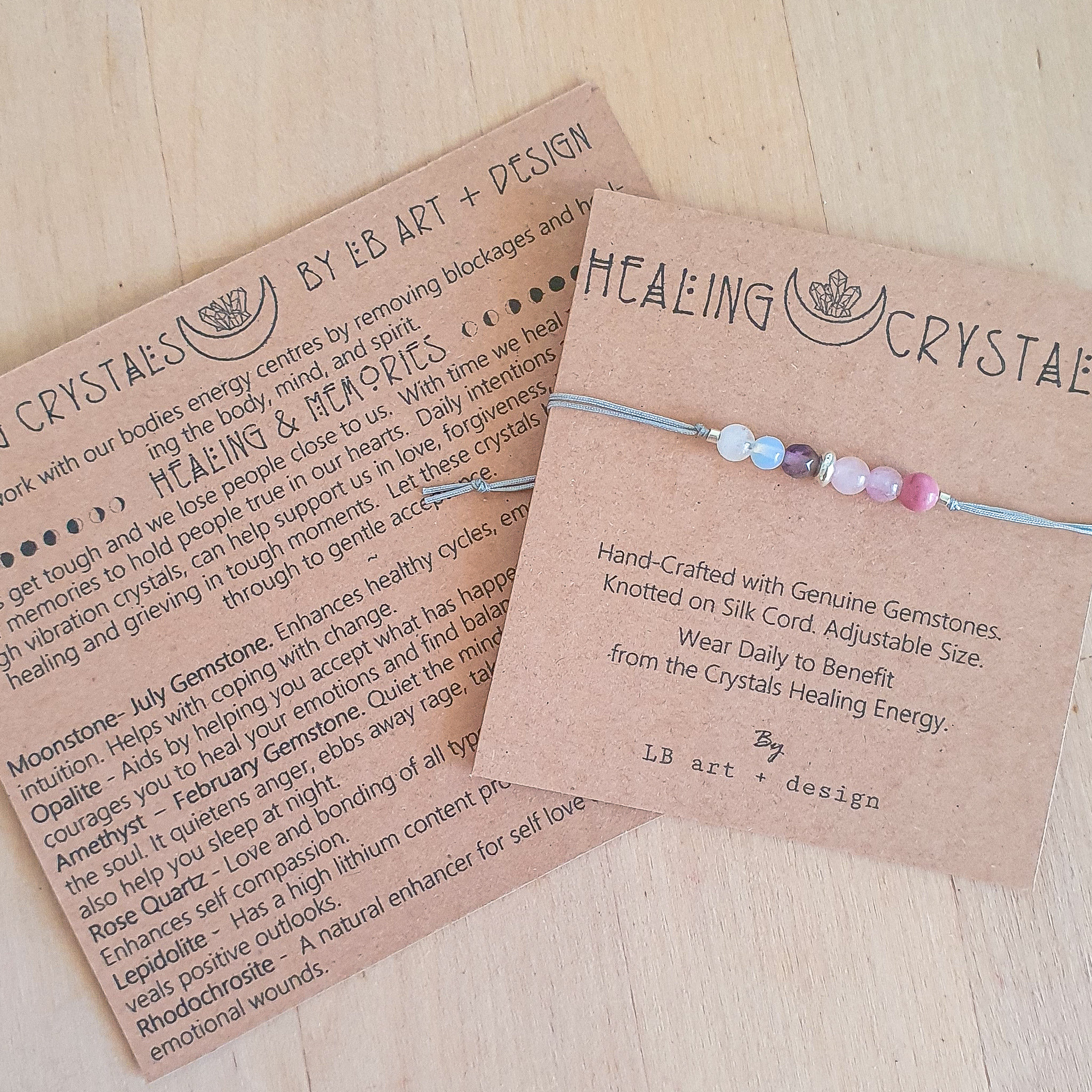 Grief healing crystal bracelet deals