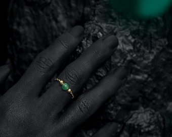 ULTRAFINE GREEN ring - 14k gold filled