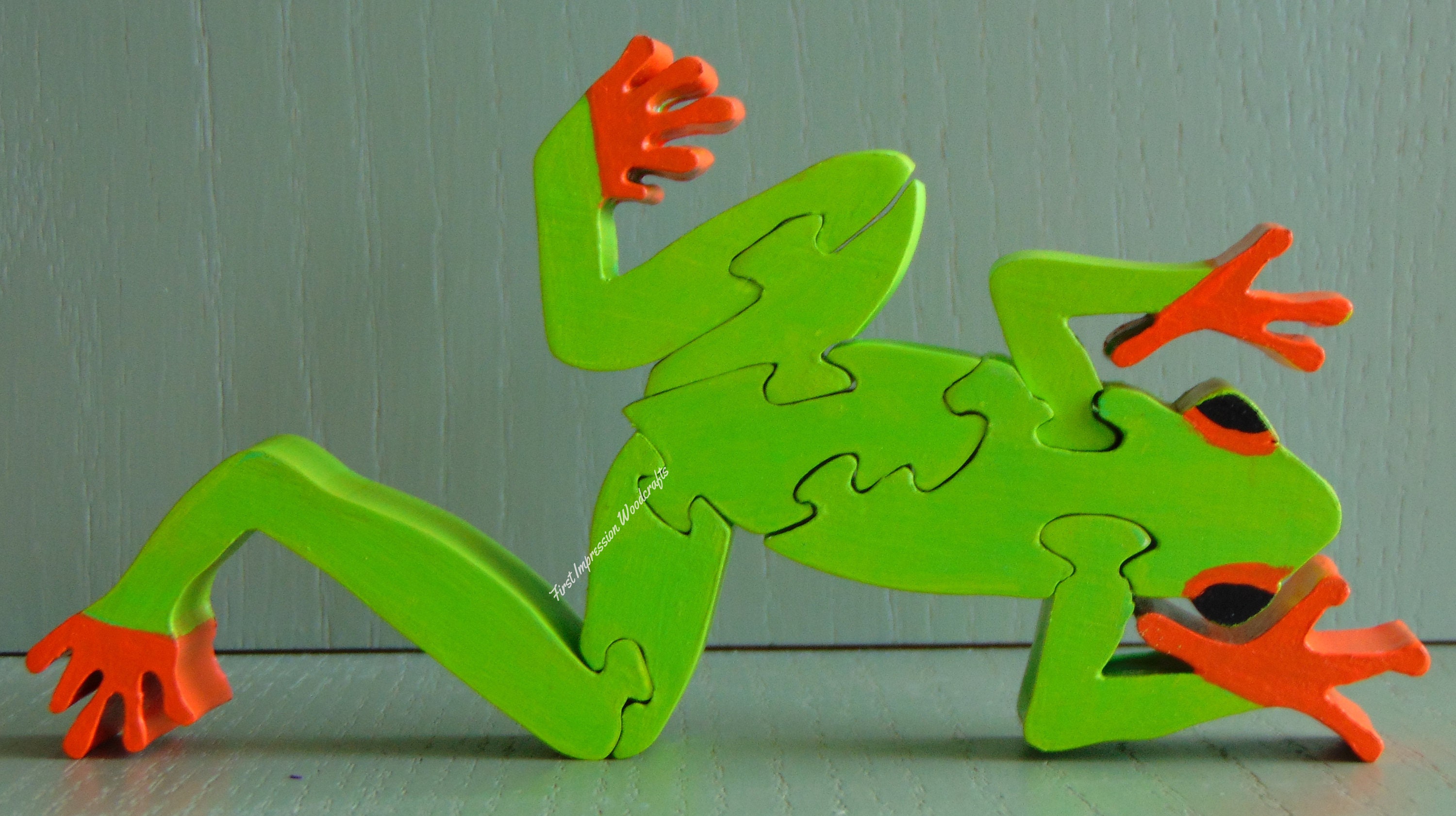 Tree Frog wooden toy kids wooden puzzle nature Lovers Etsy