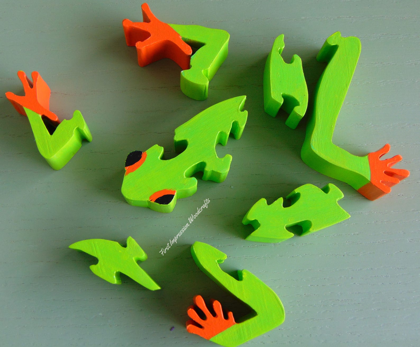 Tree Frog Wooden Toy Kids Wooden Puzzle Nature Lovers Etsy