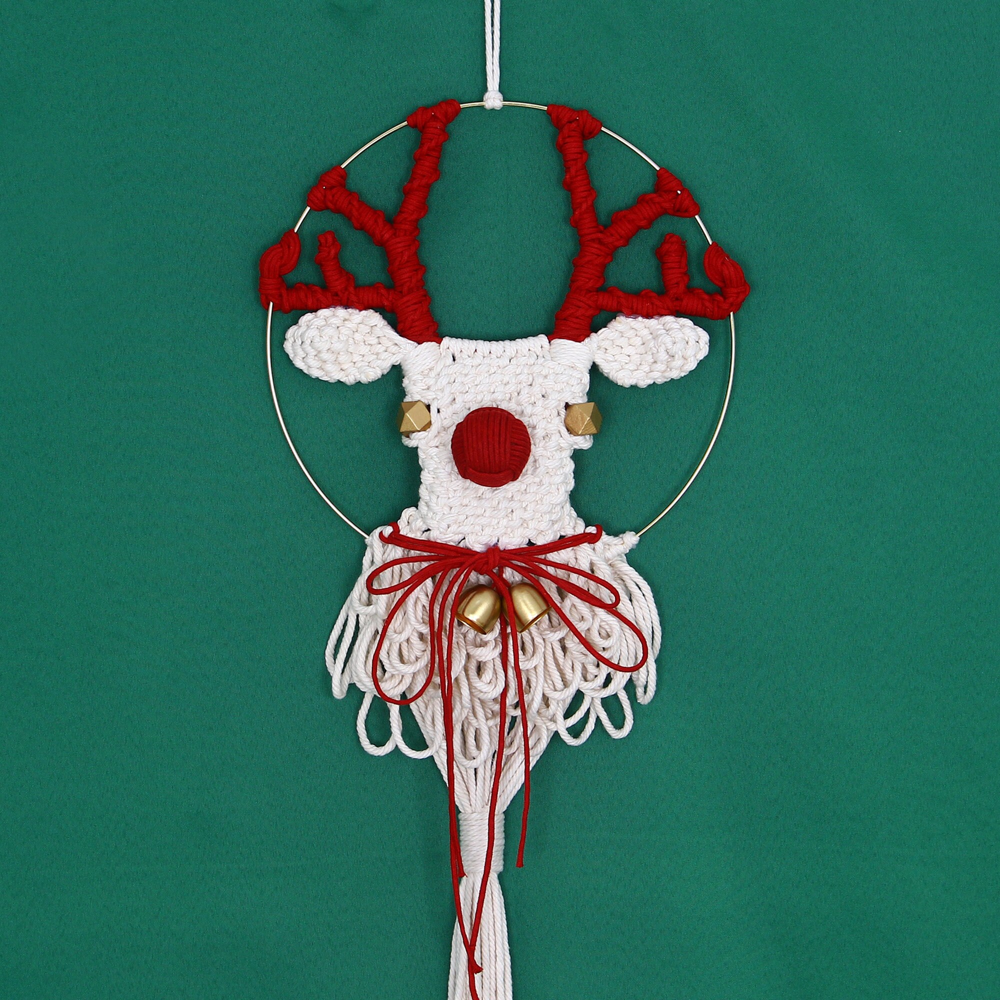 Christmas Deer Head Wall Art Reindeer Macrame Wall Hanging Etsy