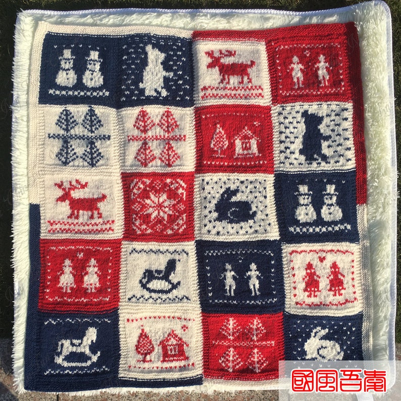 Fair Isle Knit Blanket Throw BlanketFair Isle Square Etsy