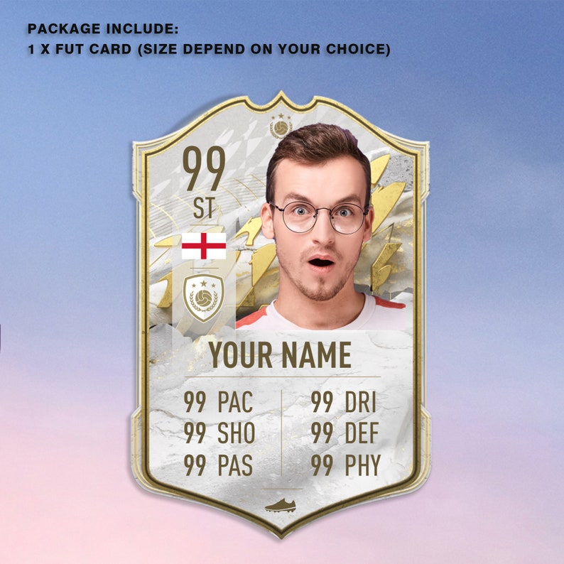 Personalised FIFA 22 FUT Card TOTW / Rare Gold / Otw / Icon Ultimate Team Football Fan