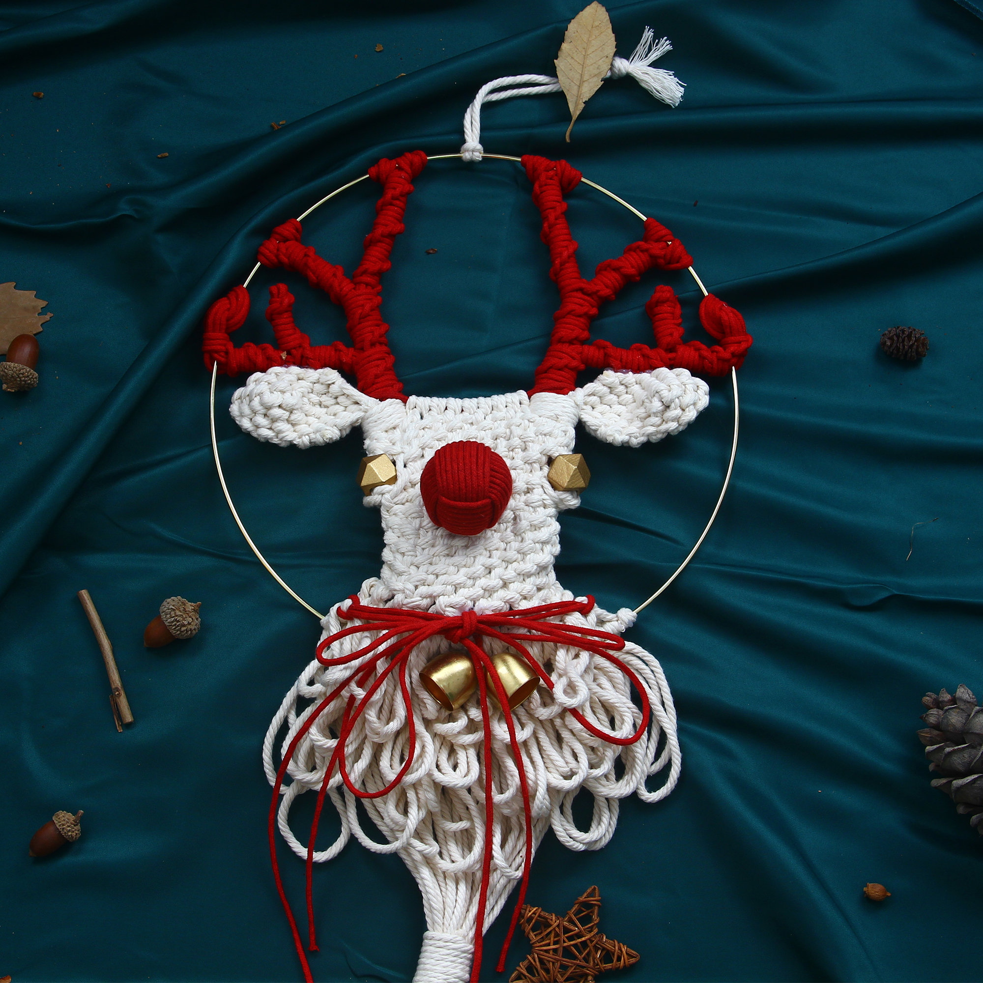 Christmas Deer Head Wall Art Reindeer Macrame Wall Hanging | Etsy