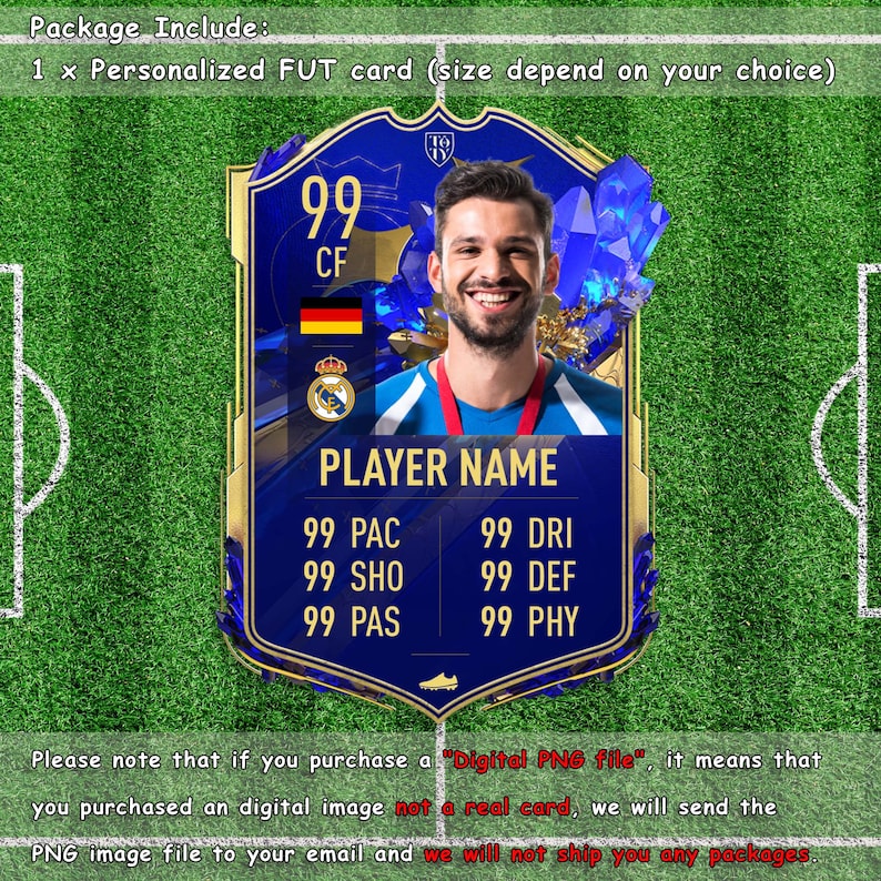 Personalized FIFA 24 TOTY FUT Card eafc 24 toty icon / Icon Legend Ultimate Team Football Fan Customized Gifts for Boys Girls Acrylic Board FIFA23 TOTY