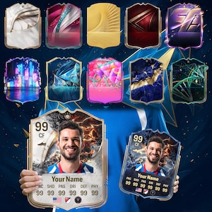 Gepersonaliseerde voetbalkaart, EAFC26 FUT-kaart, aangepaste voetbalkaart TOTY Icon Legend Gold-kaart, voetbalfans op maat gemaakt cadeau, acrylbord