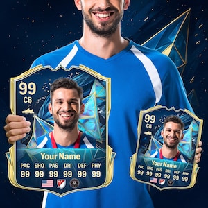 Personalisierte Fußballkarte, FC25 TOTS Karte, individuelle Fut-Karte Icon Legend Gold Fußballkarte, Fußballfans individuelles Geschenk, Acrylbild