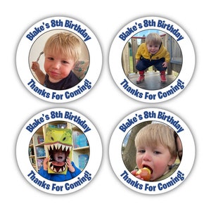 Adesivos personalizados, 36x Adesivos para festa de aniversário Obrigado por vir Presente Presente Guloseima Festas Obrigado Festa divertida Sacola de doces Etiquetas Foto