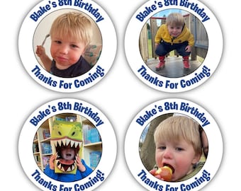 Personalised Stickers, 36x Birthday Party Stickers Thanks for Coming Gift Present Treat Parties Thank You Fun Party Sweet Bag Labels Photo