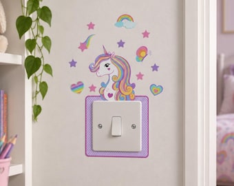 Unicorn Light Switch Sticker, Girls Magical Bedroom Room Decor Art