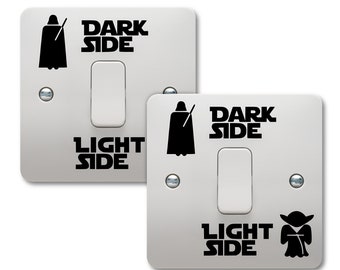 Epic Modz Dark Side Light Side Light Switch Vinyl Decal Sticker [2 Pack] child room lightswitch wall fan art design decoration cover unique