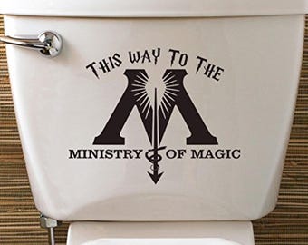This Way To The Ministry Of Magic Vinyl Toilet Decal