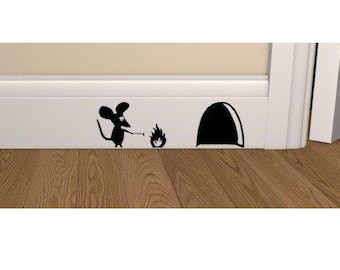 Mouse Campfire Vinyl Skirting Board Decal, BBQ Wall Art