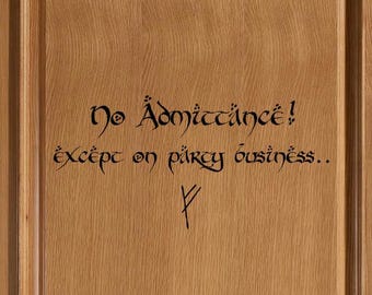 Epic modz inspired no admittance vinyl decal sticker wall art bedroom living room lounge car university dorm dormitory door lotr