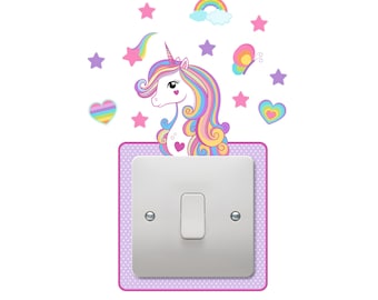 Unicorn Light Switch Sticker, Magical Girl Room Decor