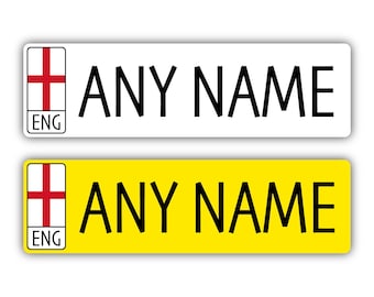 Personalized Number Plate Vinyl Stickers – Kids Ride-On Car, Bike, Trike