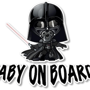 Epic modz star wars zainspirowany dzieckiem na pokładzie winylu samochód van ciężarówka rower zderzak naklejka bezpieczeństwo darth vader dziecko