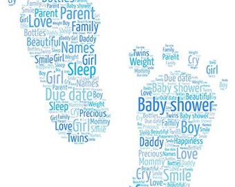 Personalized Baby Feet Word Art Print – Unique Keepsake Gift