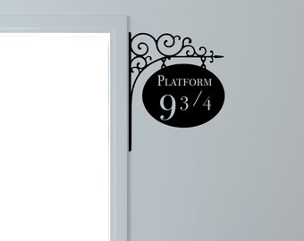 Epic Modz Platform 9 3/4 Sign Vinyl Decal Sticker Nursery Door Frame Wall Decor Fan Art Bedroom Living Room Lounge Child Playroom Funny Gift