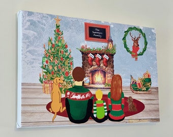 Personalized Christmas Family Portrait Print – Custom Keepsake