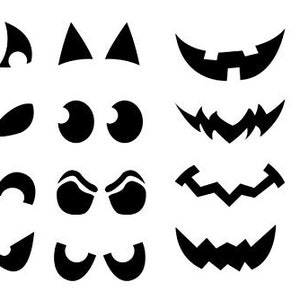 Epic modz halloween pumpkin face vinyl decal sticker templates set pack cut outs desposable nose eyes mouth jack faces cutting carving tools