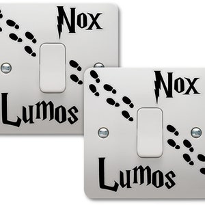 Epic Modz Lumos Nox Interrupteur Vinyle Sticker autocollant chambre d'enfant interrupteur mural fan art design housse de décoration cadeau à thème unique [Pack de 2]