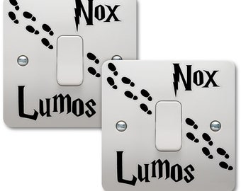 Epic Modz Lumos Nox Light Switch Vinyl Decal Sticker child room lightswitch wall fan art design decoration cover unique themed gift [2 Pack]