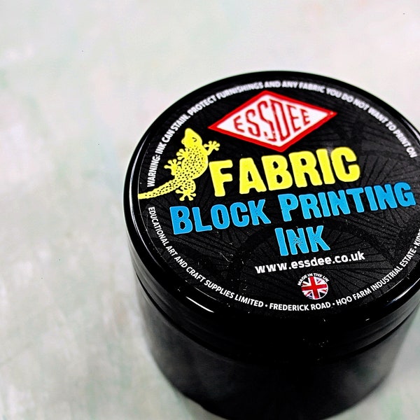 Block printing ink 150ml tub for fabric, Uk brand Essdee